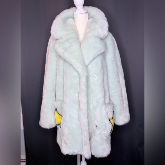 Topshop Sky Blue Teddy Jacket with Yellow Star size 6 - Picture 12 of 13